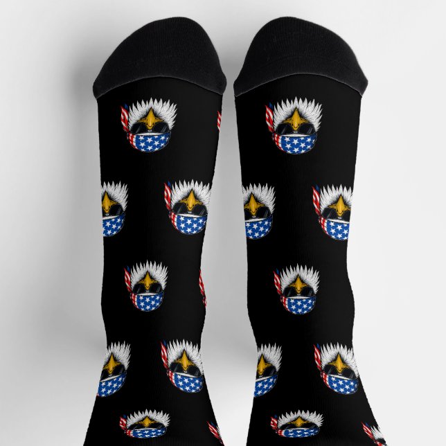 Unabhängigkeitstag Amerikanischer Stolz Socken (Oben)