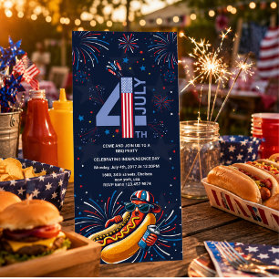 Unabhängigkeitstag BBQ-Party Feuerwerk 4. Juli Einladung