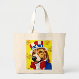 Unabhängigkeitstag-Beagle-HundeTasche Jumbo Stoffbeutel