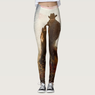 Unabhängigkeitstag Cowboy-Bild. Leggings