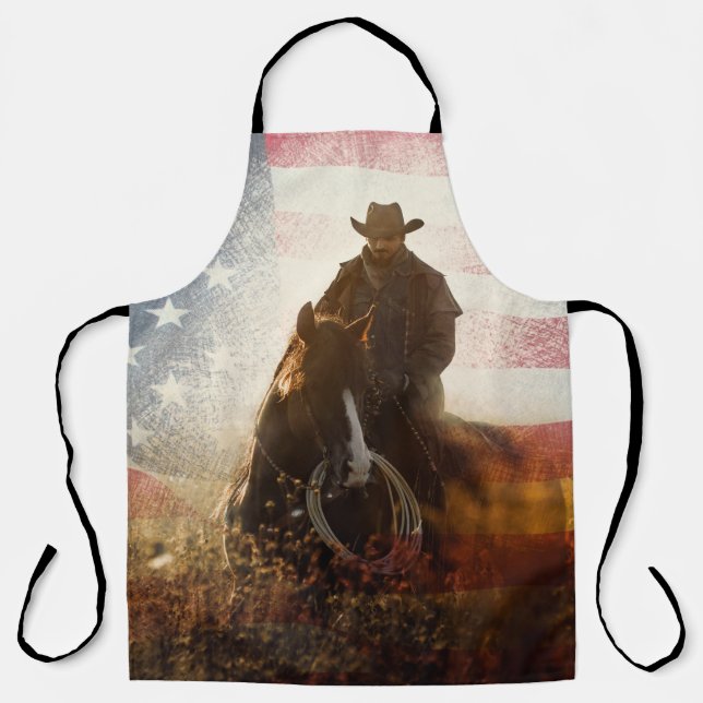 Unabhängigkeitstag Cowboy-Bild. Schürze (Vorderseite)