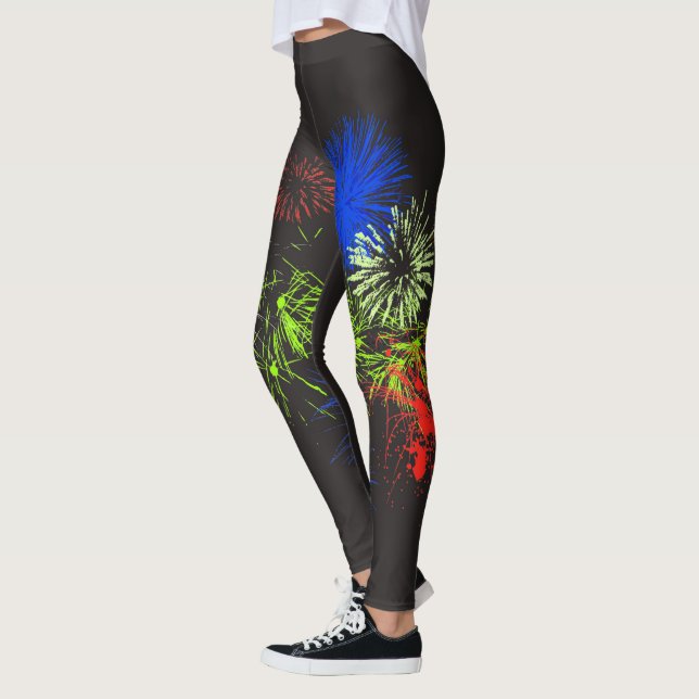 Unabhängigkeitstag-Feuerwerke Leggings (Links)