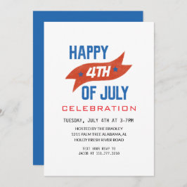 Unabhängigkeitstag für Rote Amerikanische Unabhäng Einladung