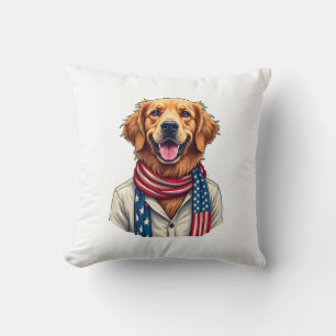 Unabhängigkeitstag Golden Retriever Vintage-Shirt  Kissen
