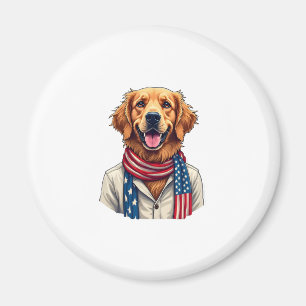 Unabhängigkeitstag Golden Retriever Vintage-Shirt  Magnet