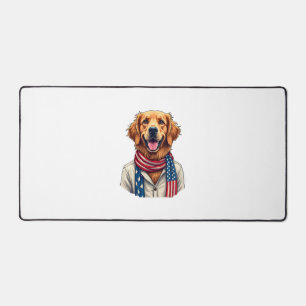Unabhängigkeitstag Golden Retriever Vintage-Shirt  Schreibtischunterlage