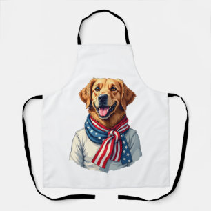 Unabhängigkeitstag Golden Retriever Vintage-Shirt Schürze