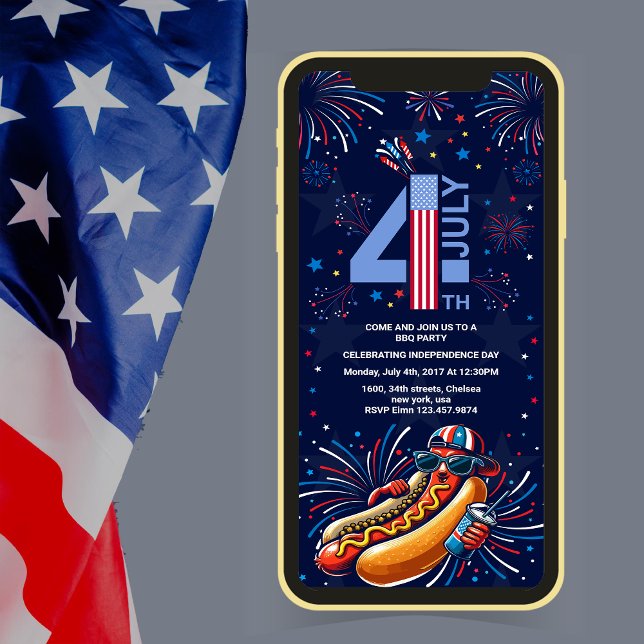 Unabhängigkeitstag GRILLEN Party Feuerwerk 4. Juli Einladung (Von Creator hochgeladen)