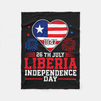 Unabhängigkeitstag Liberia 1847 Patriotisches Herz Fleecedecke