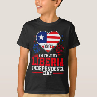 Unabhängigkeitstag Liberia 1847 Patriotisches Herz T-Shirt