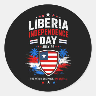 Unabhängigkeitstag Liberia 26. Juli Liberia-Flagge Runder Aufkleber