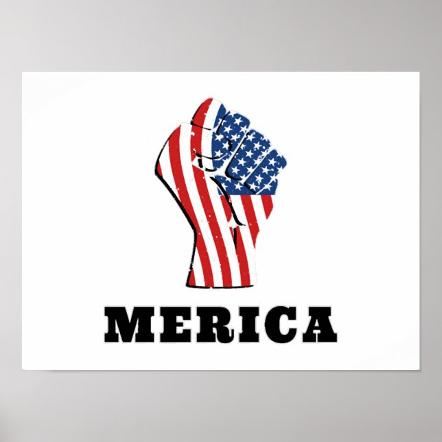 Unabhängigkeitstag Nah Fist USA Flag 4. Juli Poster (Vorne)