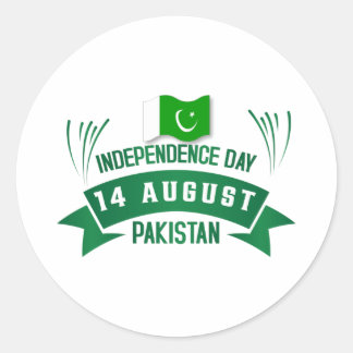 Unabhängigkeitstag Pakistan 14 August Pakistan Fla Runder Aufkleber