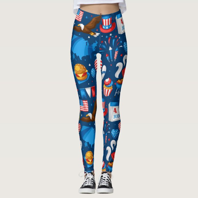 Unabhängigkeitstag Party Leggings (Vorderseite)