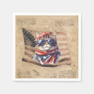 Unabhängigkeitstag Patriotische amerikanische Flag Serviette