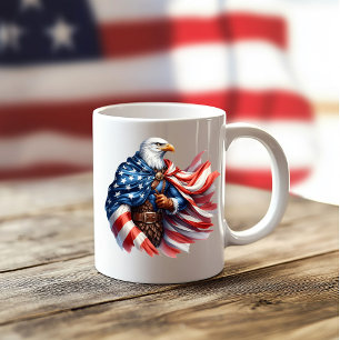 Unabhängigkeitstag Patriotischer Adler in Flagge Kaffeetasse