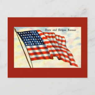 Unabhängigkeitstag-Postkarte mit roter Flagge Postkarte