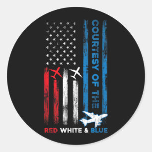 Unabhängigkeitstag Rot Weiß Blau Amerika-Flagge Runder Aufkleber