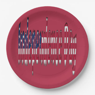 Unabhängigkeitstag US Flagge USA Typografie Pappteller