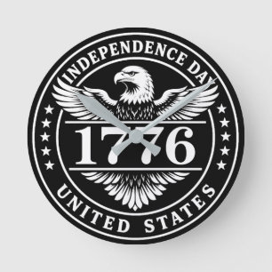 Unabhängigkeitstag USA-Adler-Abzeichen Runde Wanduhr