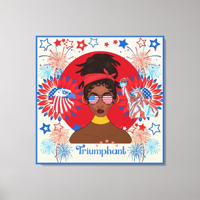 Unabhängigkeitstag Vintag gekreist Canvas Print Leinwanddruck (Vorderseite)