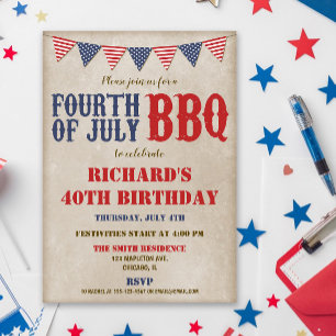 Unabhängigkeitstaggeburtstag IRGENDEIN ALTER Einladung