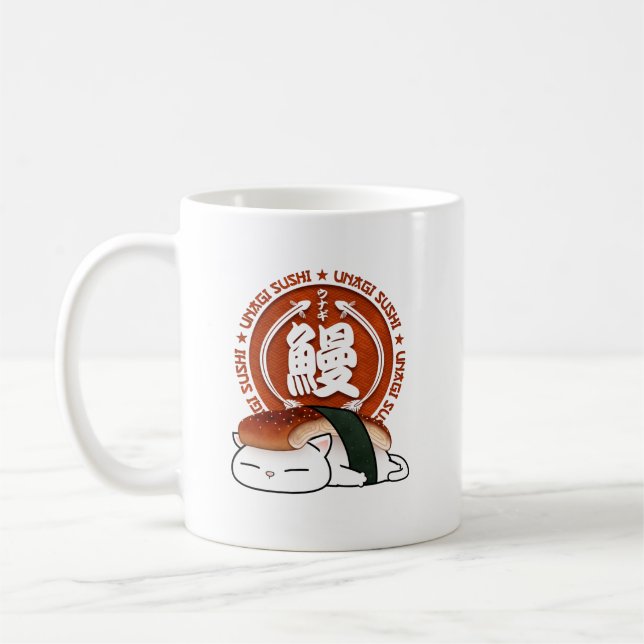 Unagi Eel Sushi Cat Kaffeetasse (Links)
