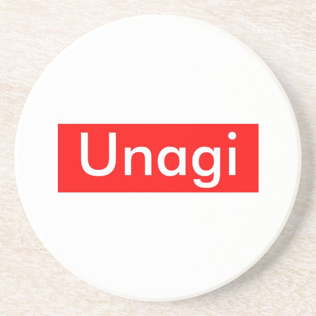 Unagi-Etikett Sandstein Untersetzer (Vorne)