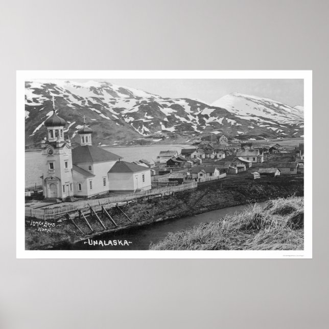 Unalaska, Alaska Kirche 1914 Poster (Vorne)