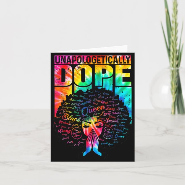 Unalogetically Black Pride Melanin African Tie Dye Karte (Vorderseite)