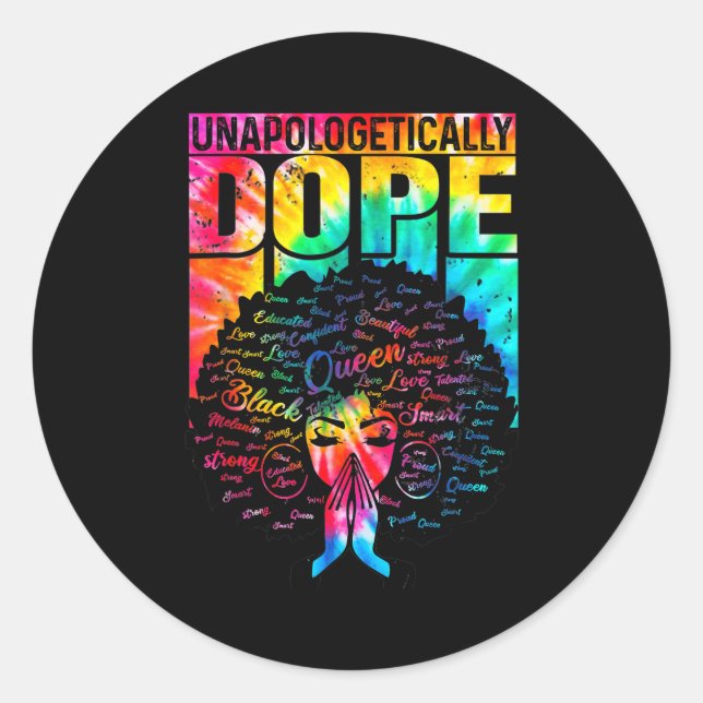 Unalogetically Black Pride Melanin African Tie Dye Runder Aufkleber (Vorderseite)