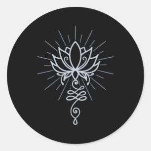 Unalome Symbol Lotus Blume Fitness Runder Aufkleber