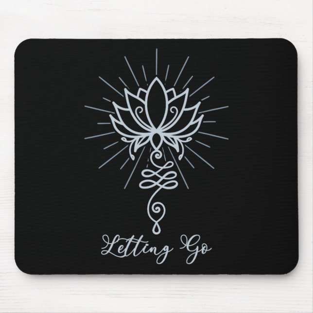 Unalome Symbol Lotus Flower Letting Go  Mousepad (Vorne)