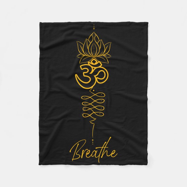 Unalome-Symbol und Atem-Yoga  Fleecedecke (Vorderseite)
