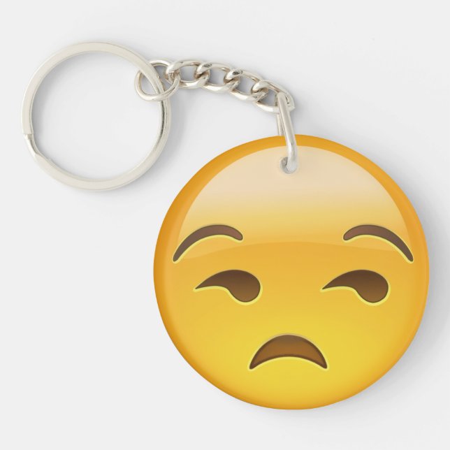 Unamused Gesicht Emoji Schlüsselanhänger (Vorderseite)