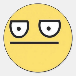 unamüsiert runder aufkleber