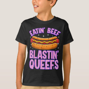 Unangebracht lustig essen Rindfleisch knallende Fu T-Shirt