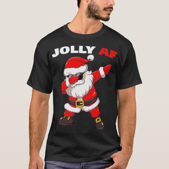 Unangemessener Weihnachtsmann Jolly AF Weihnachten T-Shirt (Vorderseite)