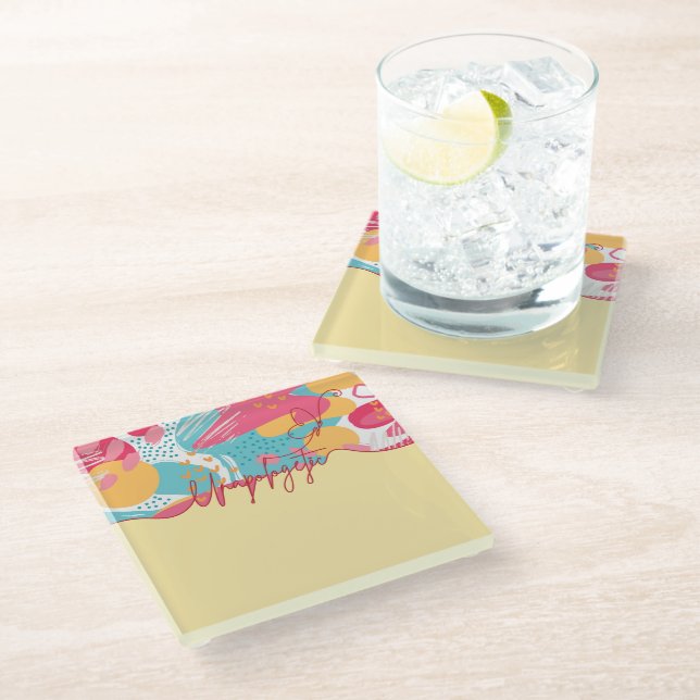 Unapologetic Bold Feminine Statement Glasuntersetzer (Schrägansicht)