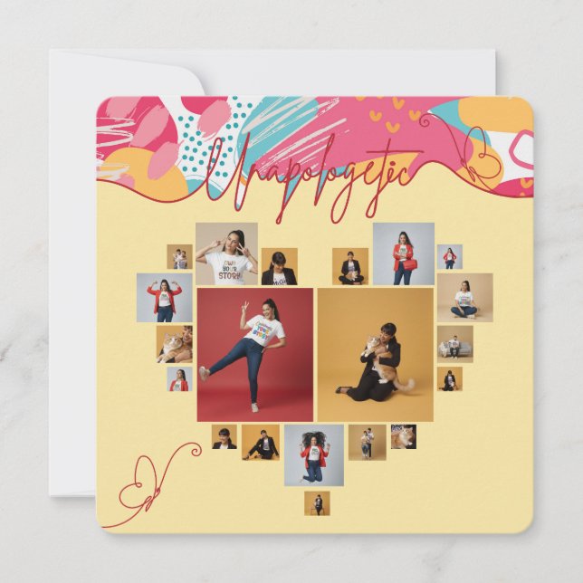Unapologetic Personalized Feminine Photo Collage Feiertagskarte (Vorderseite)