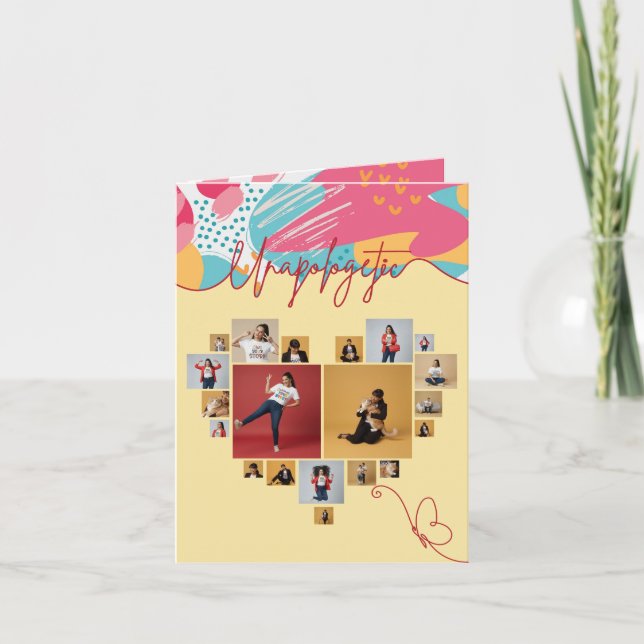 Unapologetic Personalized Feminine Photo Collage Feiertagskarte (Vorderseite)