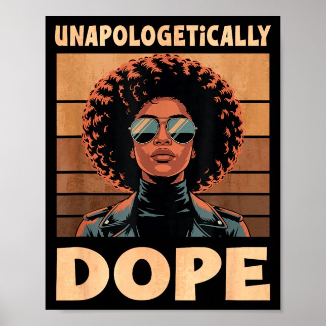 Unapologetically Afro Woman Vintage 70s  Poster (Vorne)