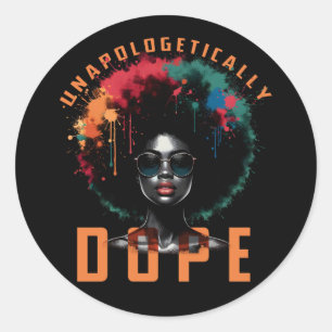 Unapologetisch Dope Black African Women Runder Aufkleber