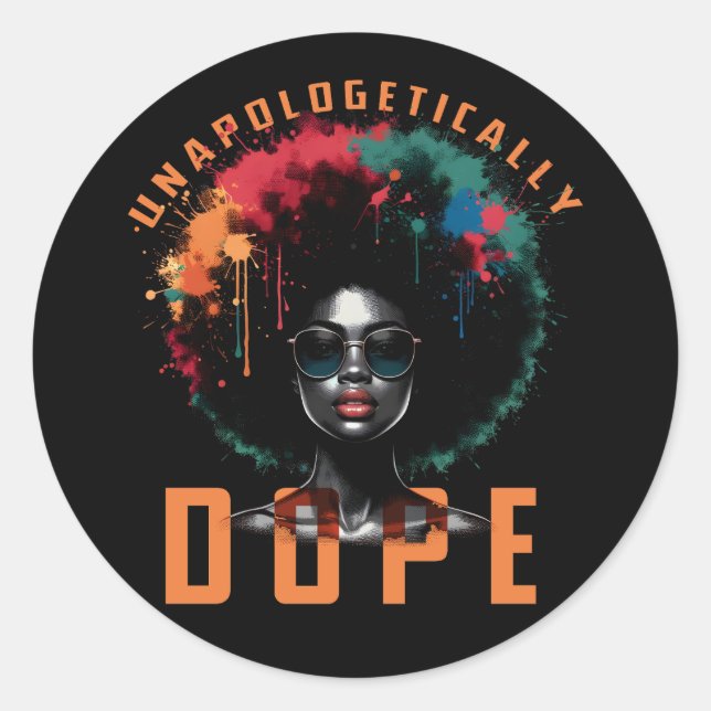 Unapologetisch Dope Black African Women Runder Aufkleber (Vorderseite)
