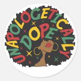 Unapologetisch dope Black Girl Afro Runder Aufkleber