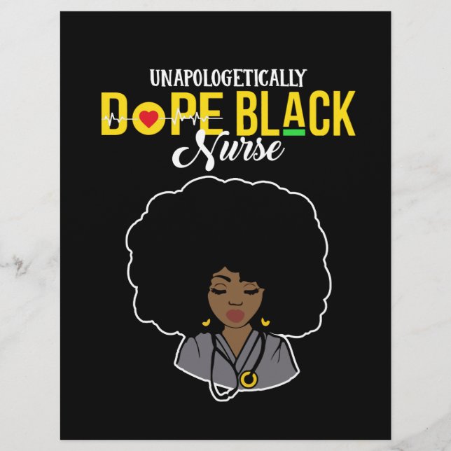 Unapologetisch Dope Black Nurse Briefbogen (Vorderseite)