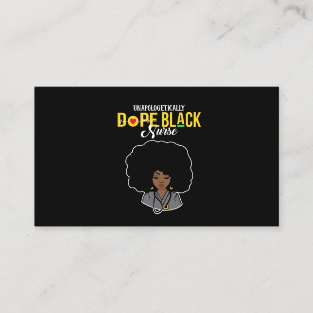 Unapologetisch Dope Black Nurse Visitenkarte (Vorderseite)
