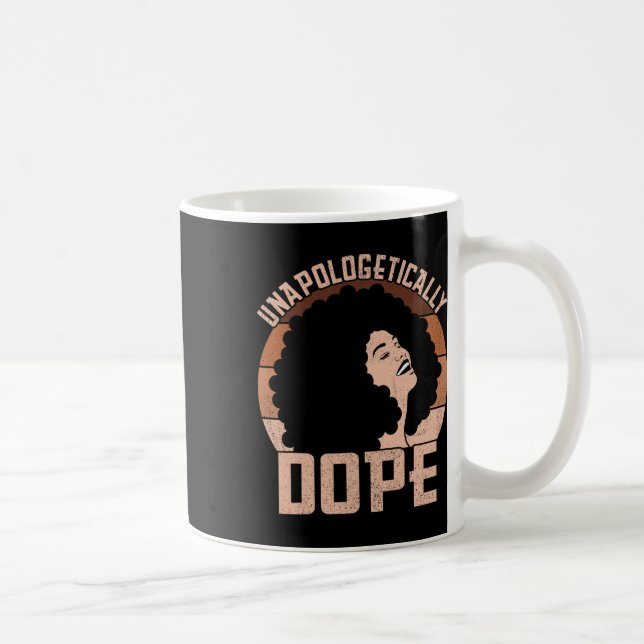 Unapologetisch medikamentös-afro Lady Black Pride  Kaffeetasse (Rechts)