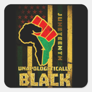 Unapologetisch schwarz-afrikanisch-amerikanisch quadratischer aufkleber