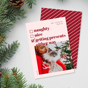Unartig, Artig, Geschenke gibt es trotzdem Feiertagskarte